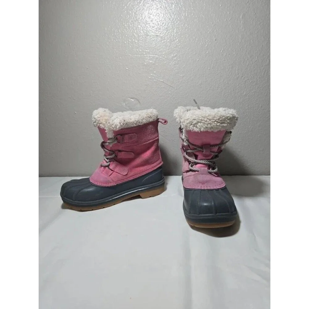 Cat & Jack Kids Size 2 Kit Pink Grey Waterproof Winter Snow Boots Thermolite